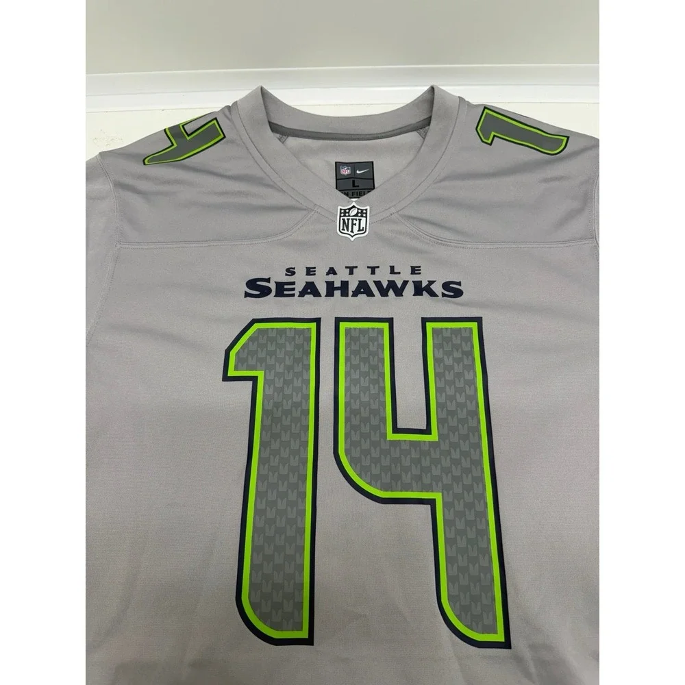 Nike Men's Seattle Seahawks DK Metcalf #14 Game Player Jersey Gray, Size L